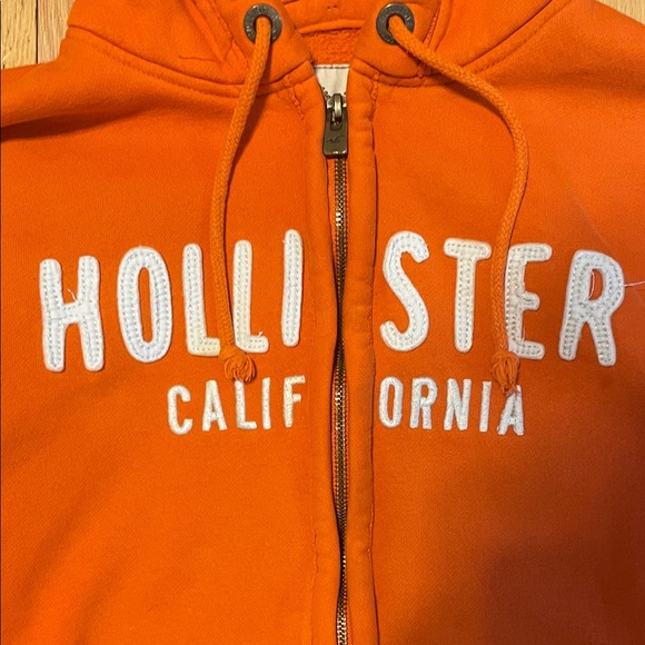 Hollister Bright Orange Full-Zip Hooded Sweatshirt - Picture 4 of 8